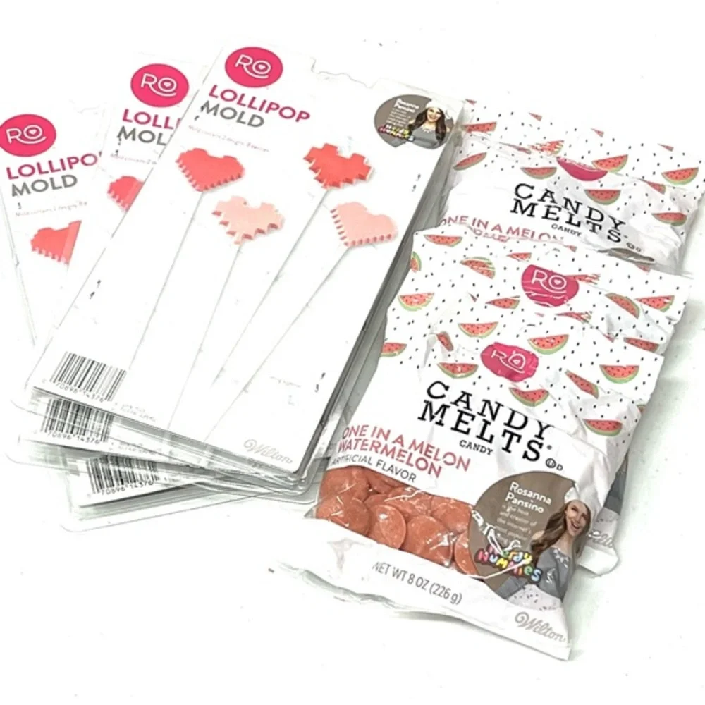Valentines’s Day Lollipop Mold and Candy Melts Set - Pink and White